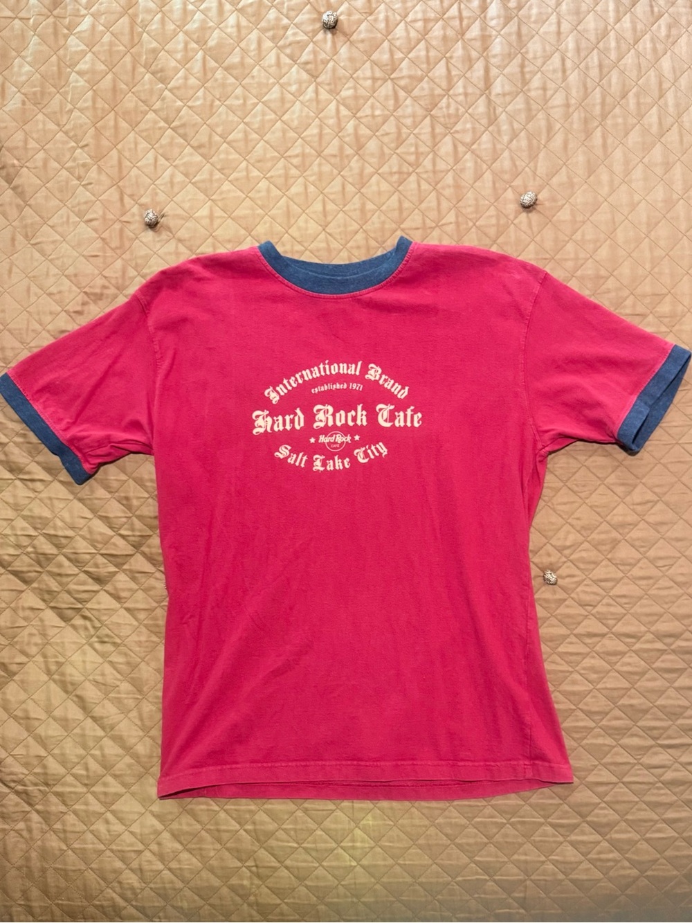 Hard Rock Cafe Salt Lake City Ringer Tee - Red with Gray Trim